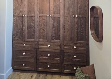 built in cabinet with drawers