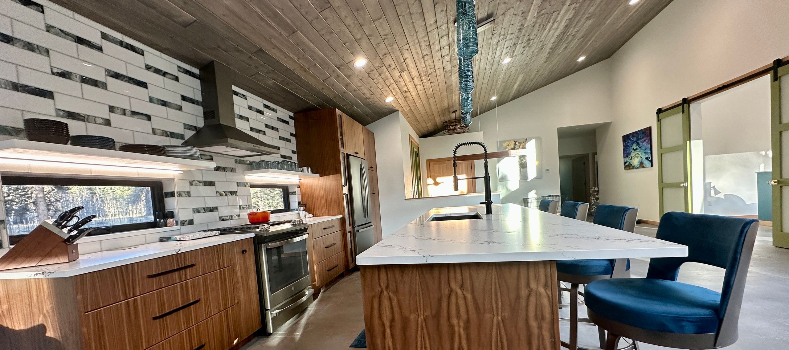 kitchen countertop and cabinets