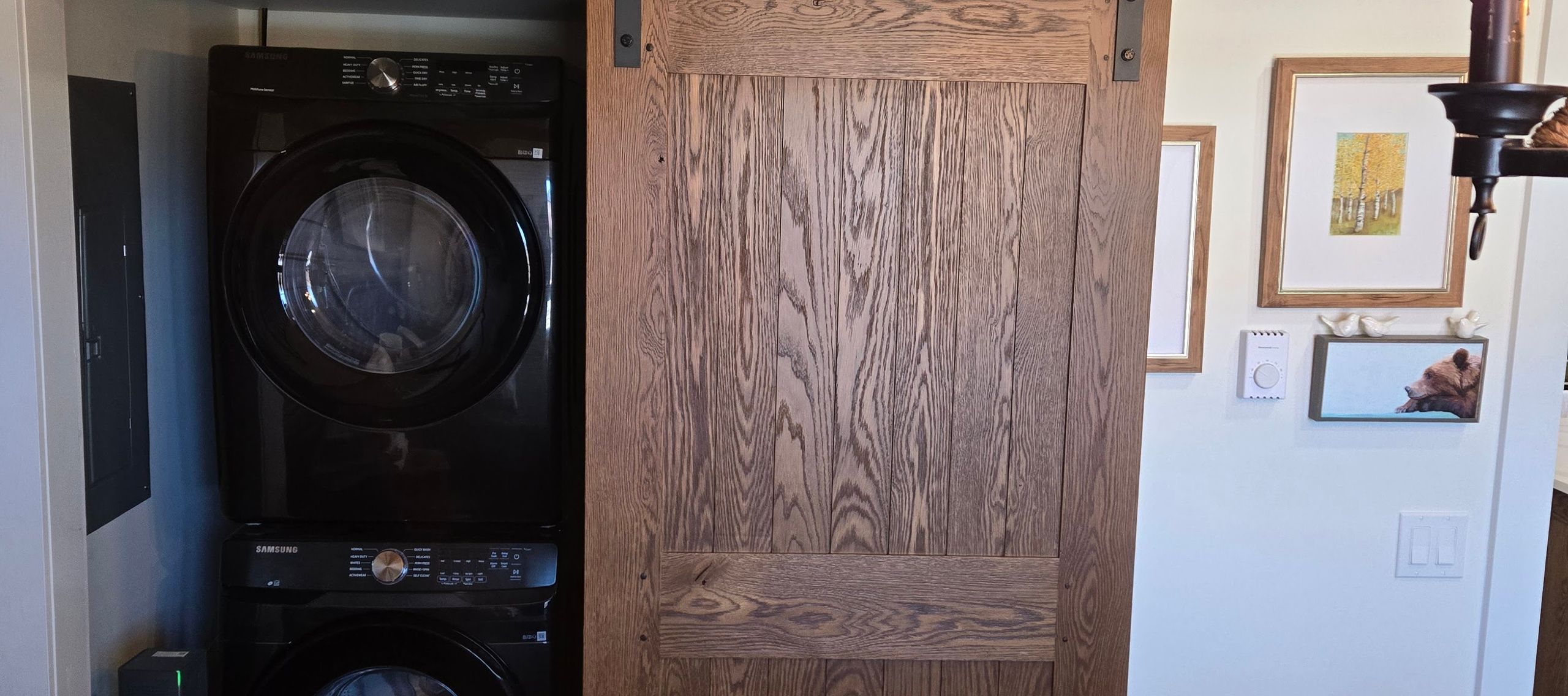 custom dark brown western style interior door in a Colorado home